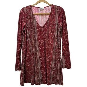 Show Me Your Mumu Mini Dress Tunic Bryce Hutton Stripe Maroon Paisley Medium USA